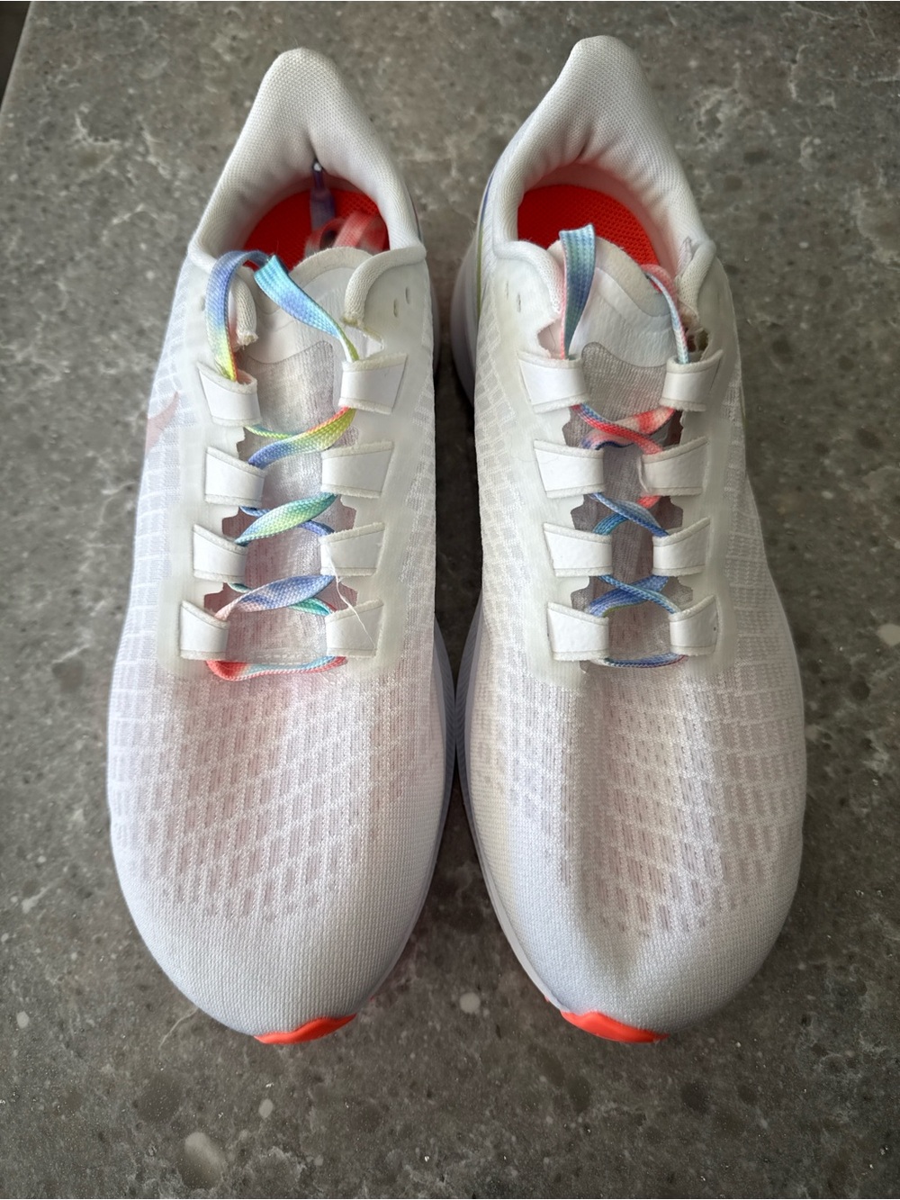 Nike Women’s White Sneakers with Rainbow Accents